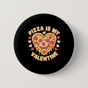 Bóton Redondo 5.08cm Pizza É Meu Coração De Valentim Engraçado Design A
