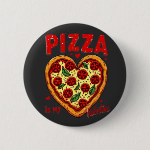 Bóton Redondo 5.08cm Pizza é minha Namorados: Gráfico de pizza divertid