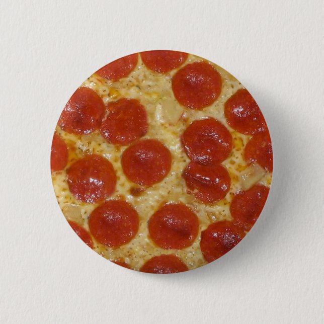 Bóton Redondo 5.08cm pizza grande de pepperoni (Frente)