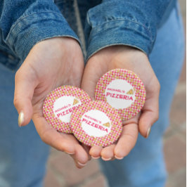 Bóton Redondo 5.08cm Pizza Party Kids Birthday