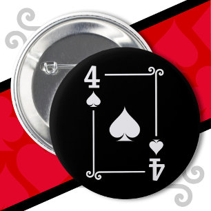 Bóton Redondo 5.08cm Placas para jogar Costume 4 Espadas Placa Quatro