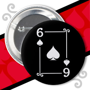 Bóton Redondo 5.08cm Placas para jogar Costume 6 Espadas Placa 6