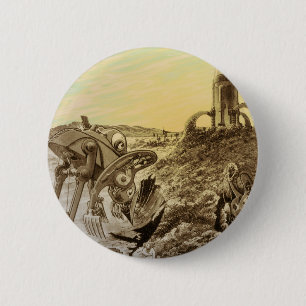 Bóton Redondo 5.08cm Planeta de Aliens de Ficção Científica Vintage