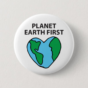 Bóton Redondo 5.08cm Planeta Primeiro Ícone Ecológico Feliz Clipart T