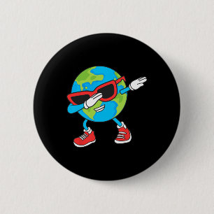 Bóton Redondo 5.08cm Planeta Terra Dia de Aniversário Dab Groovy Dabbin