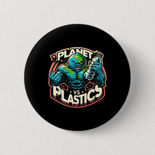 Bóton Redondo 5.08cm Planeta Vs Plastics Dia da Terra
