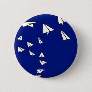 Bóton Redondo 5.08cm Planilhas de papel branco em azul