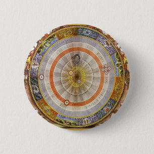 Bóton Redondo 5.08cm Planisfera Copernicana da Astronomia Celestial Vin