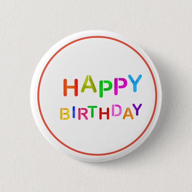 Bóton Redondo 5.08cm Playful Happy Birthday Text (Frente)