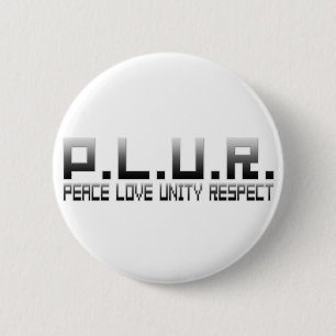Bóton Redondo 5.08cm PLUR - Respeito da unidade do amor da paz