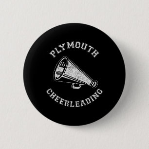 Bóton Redondo 5.08cm Plymouth Cheer Angustiado Retro Líder de Torcida d