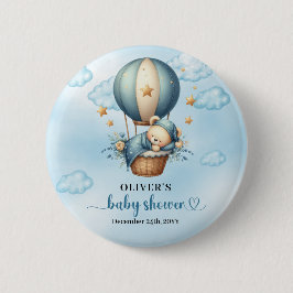 Bóton Redondo 5.08cm Podemos esperar o balão de ar quente de marfim azu