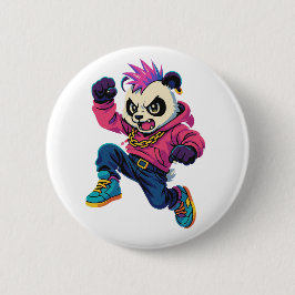 Bóton Redondo 5.08cm Poder do Panda Punk