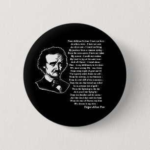Bóton Redondo 5.08cm Poema de Edgar Allan Poe SOZINHO