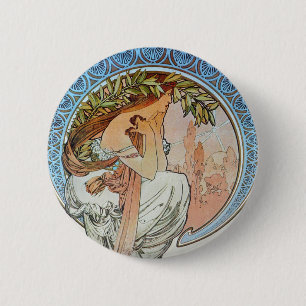 Bóton Redondo 5.08cm Poesia, Mucha