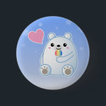 Bóton Redondo 5.08cm Polar Bear Love<br><div class="desc">Mostre seu amor por Ursos Polares!</div>