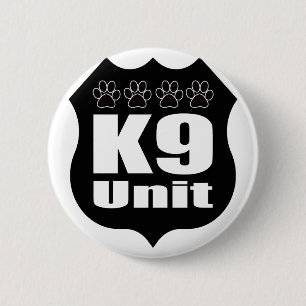 Bóton Redondo 5.08cm Police K9 Unit Black Badge Dog Paws