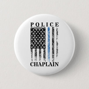 Bóton Redondo 5.08cm Polícia Chaplain American Flag