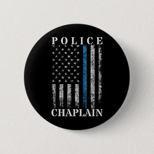 Bóton Redondo 5.08cm Polícia Chaplain - Bandeira Americana