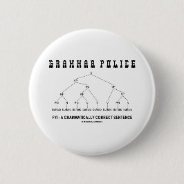 Bóton Redondo 5.08cm Polícia da gramática (o búfalo 8 vezes corrige a