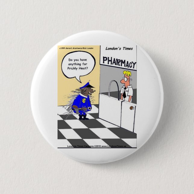 Bóton Redondo 5.08cm Polícia Porcupine Dando Camisetas e Coleções Engra (Frente)