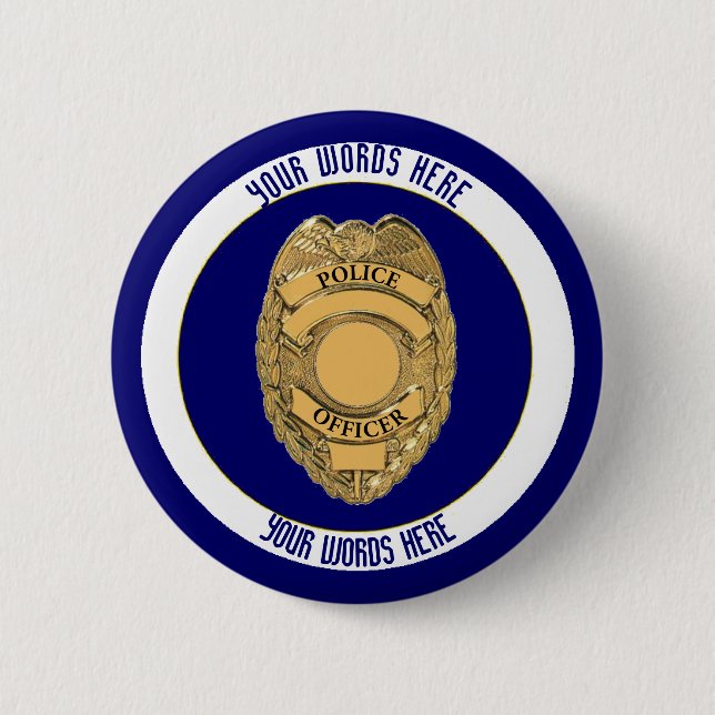 Bóton Redondo 5.08cm Policial Crachá Shield Personalizado (Frente)