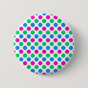 Bóton Redondo 5.08cm Polkadots - Cores do Sinalizador do Orgulho Polise