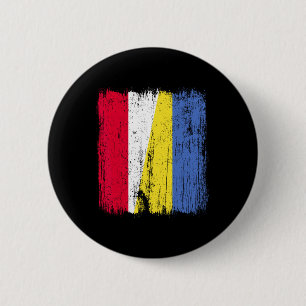 Bóton Redondo 5.08cm Polônia Ucrânia Meia Bandeira Patrimônio Polonês U