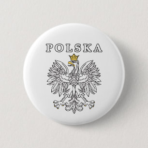 Bóton Redondo 5.08cm Polska Com Águia Polonesa