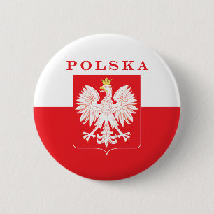 Bóton Redondo 5.08cm Polska Eagle Red Shield