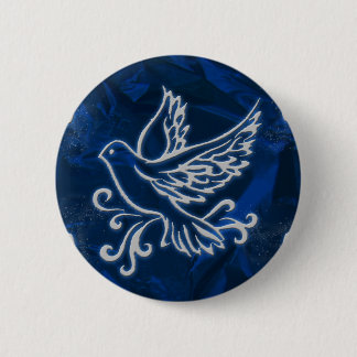 Bóton Redondo 5.08cm Pomba na folha azul