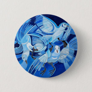 Bóton Redondo 5.08cm Pombos-dorminhoca de azul-ceruliano