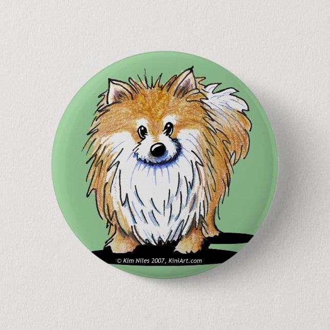 Bóton Redondo 5.08cm Pomerânia curiosa (Frente)