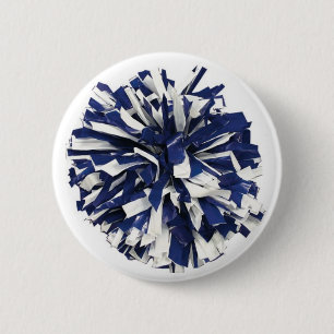 Bóton Redondo 5.08cm Poms azul e branco