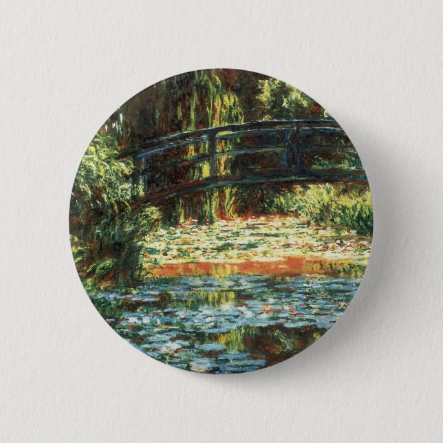 Bóton Redondo 5.08cm Ponte sobre o Waterlily Pond, por Claude Monet (Frente)