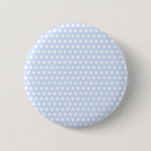 Bóton Redondo 5.08cm Pontos Brancos Polka em Azul Bebê