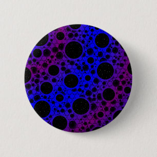 Bóton Redondo 5.08cm Pontos de bolhas espaciais - Azul/Roxo