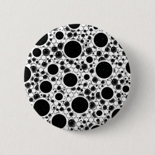 Bóton Redondo 5.08cm Pontos de bolhas espaciais - Branco