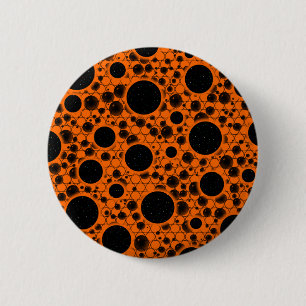 Bóton Redondo 5.08cm Pontos de bolhas espaciais - Laranja