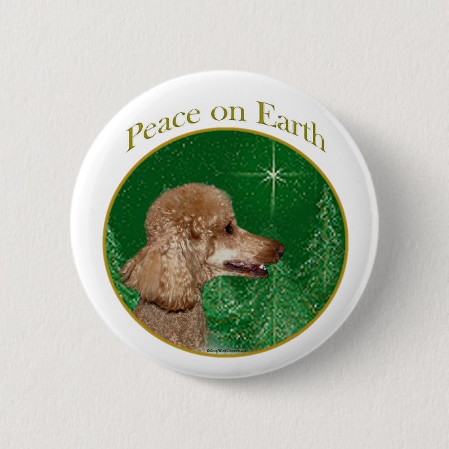 Bóton Redondo 5.08cm Poodle Peace (Frente)