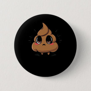Bóton Redondo 5.08cm Poop Emoji Chibi Sticker
