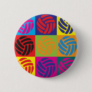 Bóton Redondo 5.08cm Pop art do voleibol