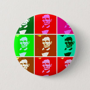 Bóton Redondo 5.08cm Pop art .esque Abraham Lincoln
