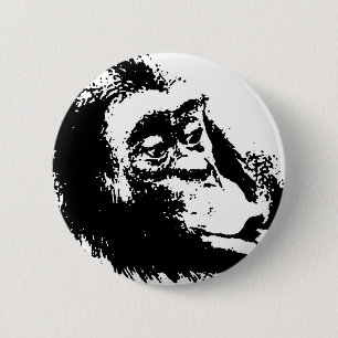Bóton Redondo 5.08cm Pop Art Funny Chimpanzé