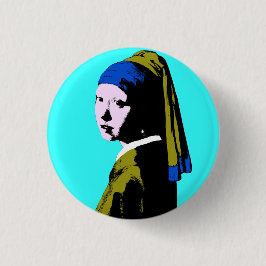 Bóton Redondo 5.08cm Pop Art Vermeer's Pearl Earring