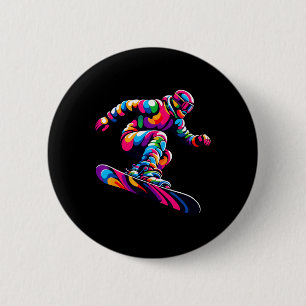 Bóton Redondo 5.08cm Pop de Arte Colorida Snowboard Snowboarde