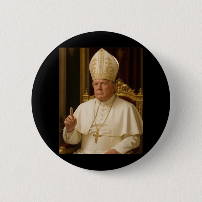 Bóton Redondo 5.08cm Pope Trump Engraçado (Frente)