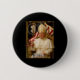 Bóton Redondo 5.08cm Pope Trump Engraçado Presidente Trump