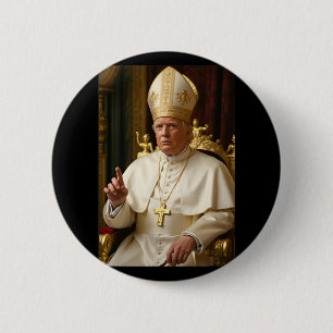 Bóton Redondo 5.08cm Pope Trump Engraçado Presidente Trump Quer Ser Fut