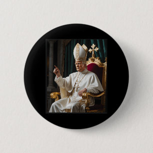 Bóton Redondo 5.08cm Pope Trump Funny Trump Vaticano Christian Retro Ch
